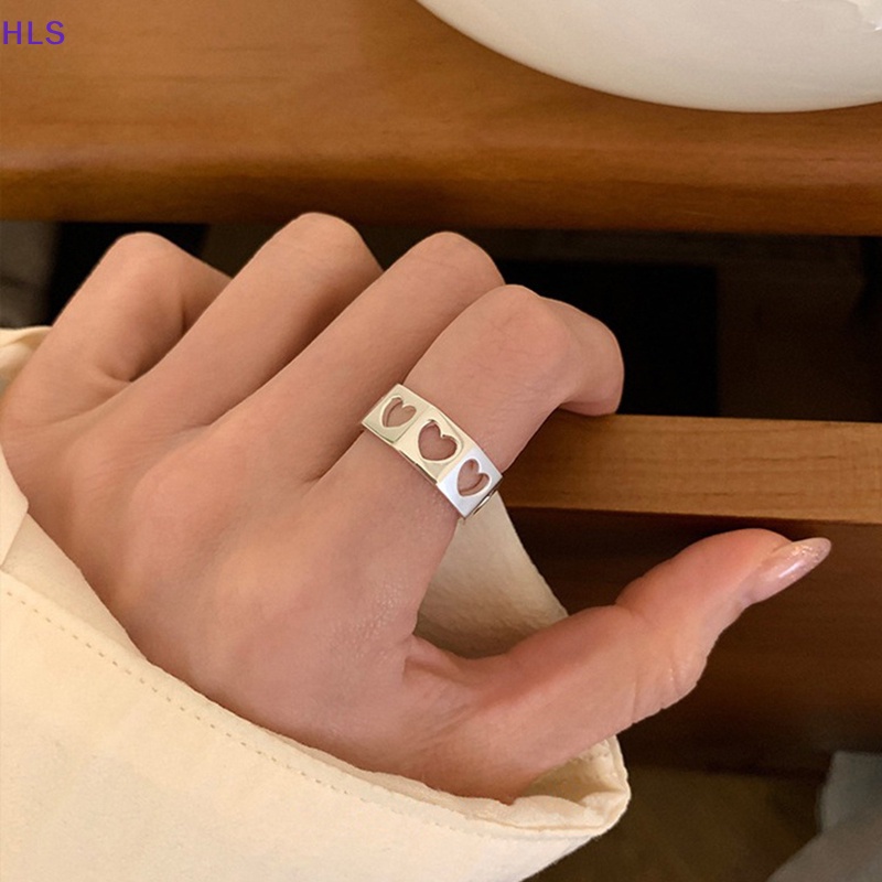 Nhẫn Hở Hình Trái Tim Thời Trang Tối Giản Có Thể Điều Chỉnh Cho Nữ