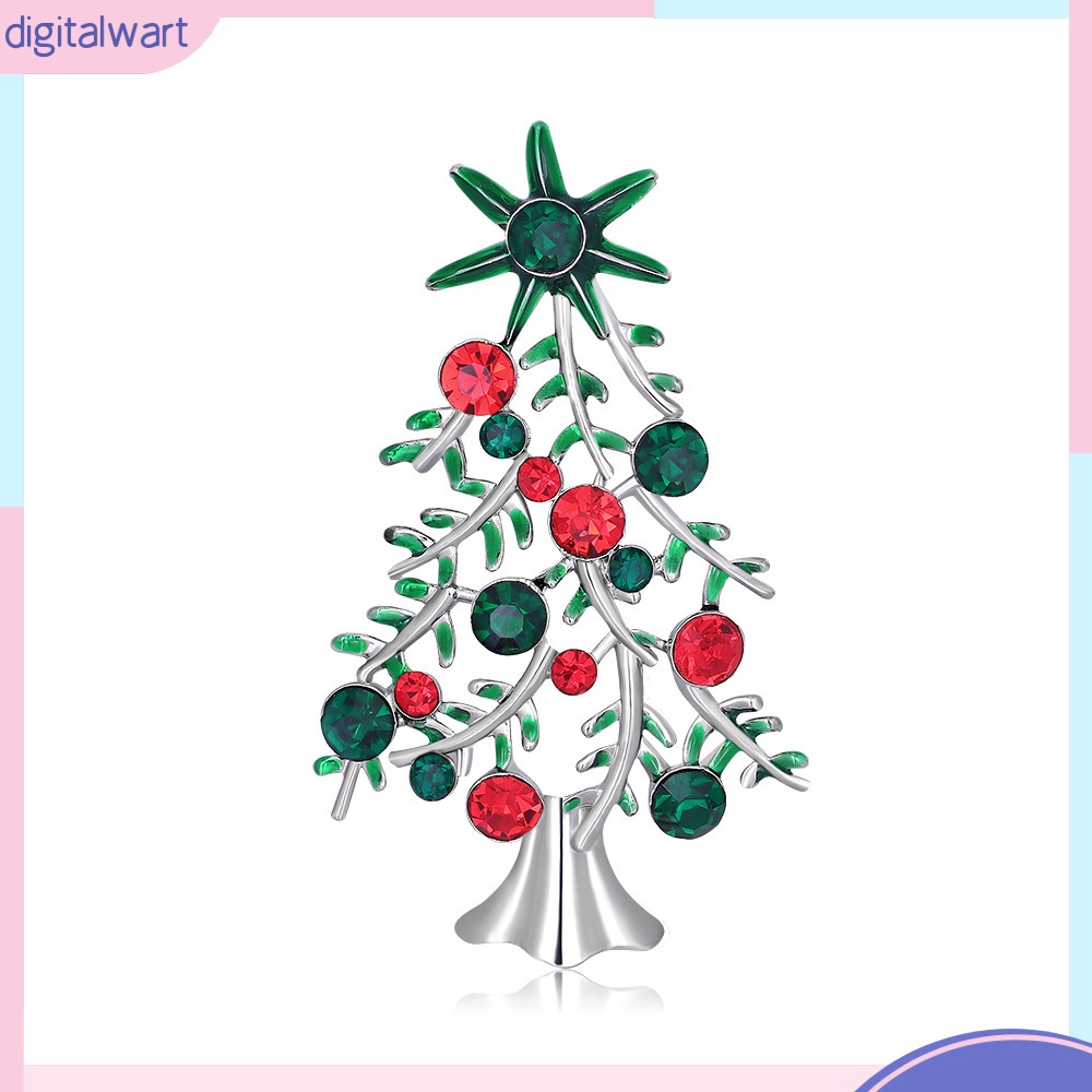 Ghim Cài Áo Hình Cây Thông Giáng Sinh Đính Kim Cương Giả Toàn Diện