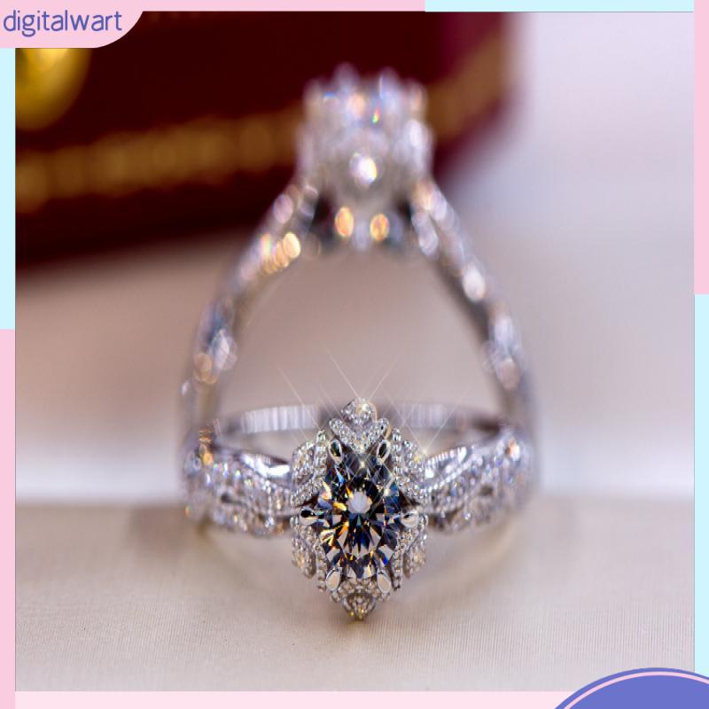 Nhẫn Đính Hôn Zhenrong Đính Đá Zircon Giả Hình Hoa Và Ngôi Sao 1 Carat Phong Cách Âu Mỹ