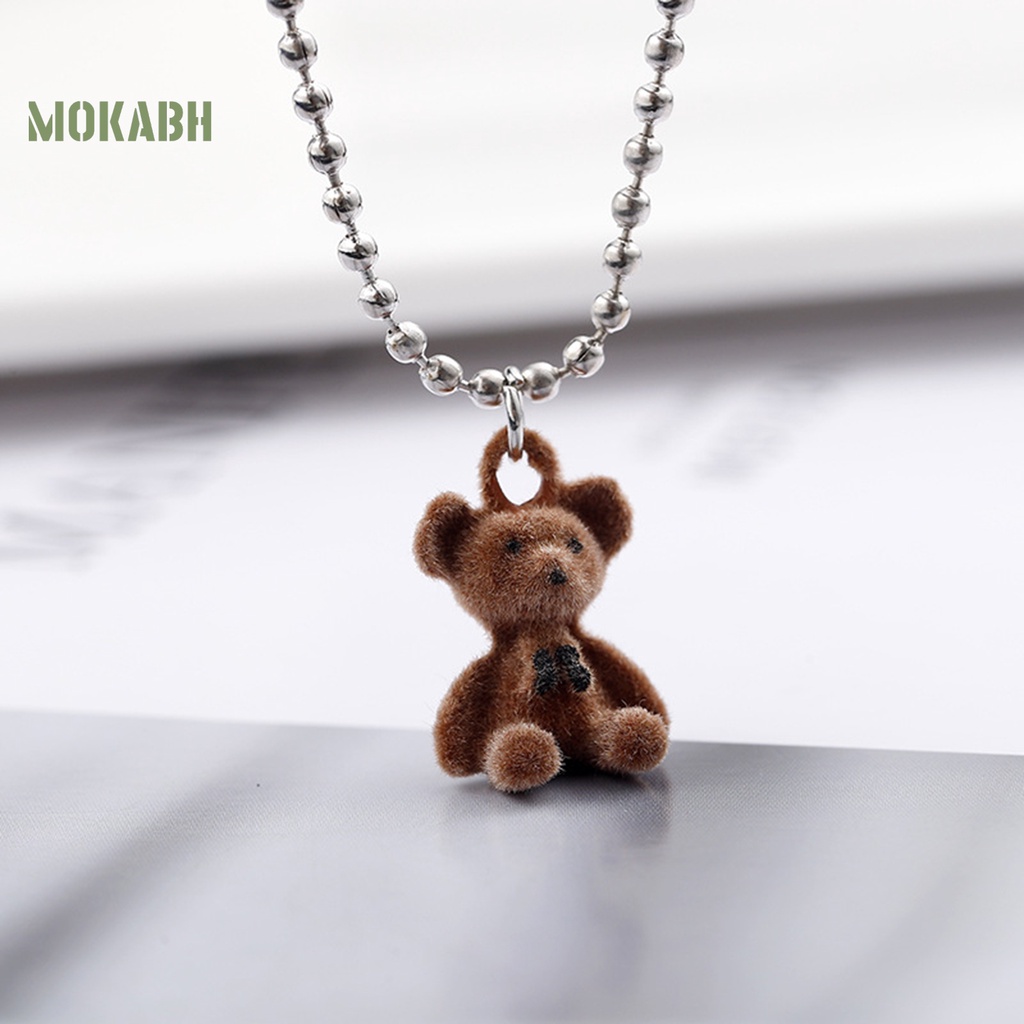 [Mok Abh] Vòng cổ Chuỗi Hạt Mặt Hình Gấu Chống Mài Mòn Thời Trang Hàn Quốc Cho Nữ
