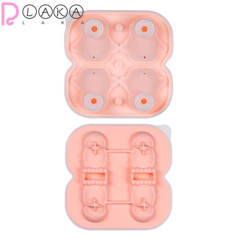 Bộ 2 Khuôn Làm Đá Viên Hình Phi Hành Gia / Cà Phê / 4 Viên Bi Có Nắp Hình Chim Cánh Cụt