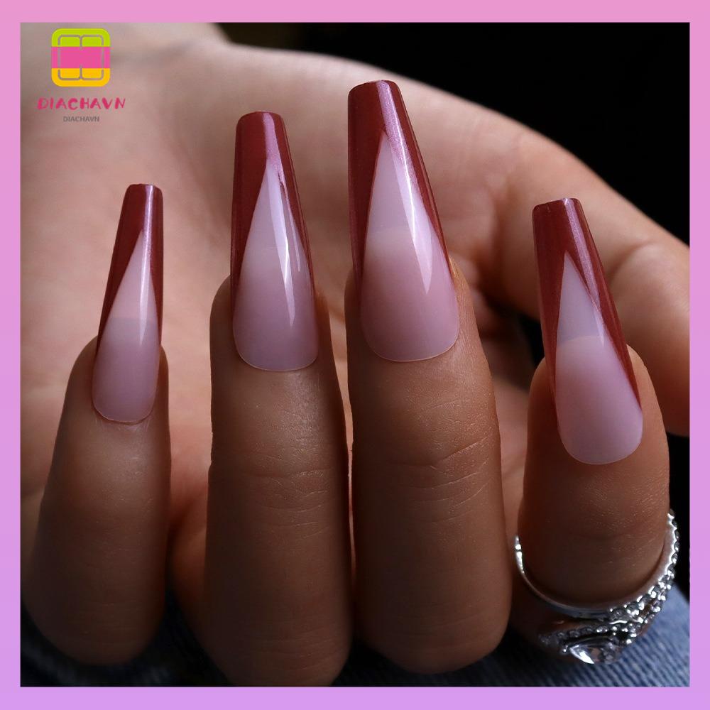 DIACHAVN Bộ 24 Móng Tay Giả Che Phủ Toàn Diện Tháo Rời Được