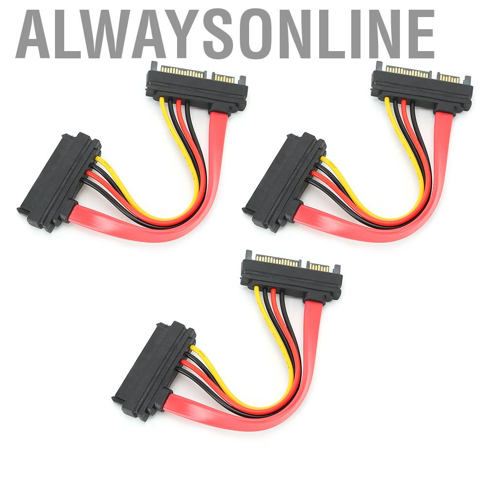 Alwaysonline High Reliability Data Cable  SATA 22P Male to Female for RCA Style Y Suitable Home or Mobile Using