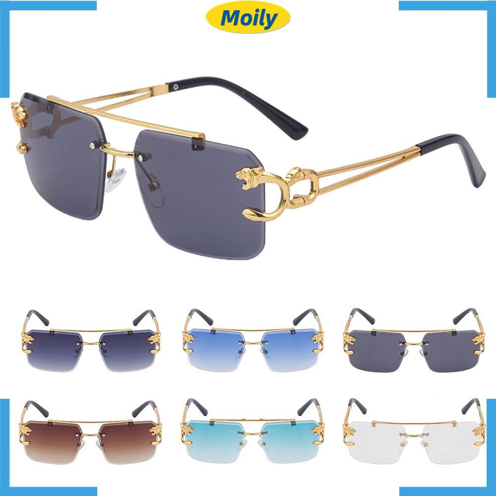 MOILYVN Kính Mát Không Gọng Kim Loại Phong Cách Steampunk