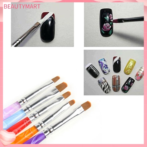 Set 5 Cọ Vẽ Móng Tay 2 Đầu Họa Tiết Cẩm Thạch / Chấm Bi Nghệ Thuật