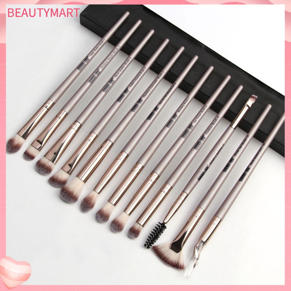 Bộ 12 Cọ Trang Điểm Mắt / Lông Mi / Lông Mi Thiết Kế Nhỏ Gọn Thương Hiệu MAANGE