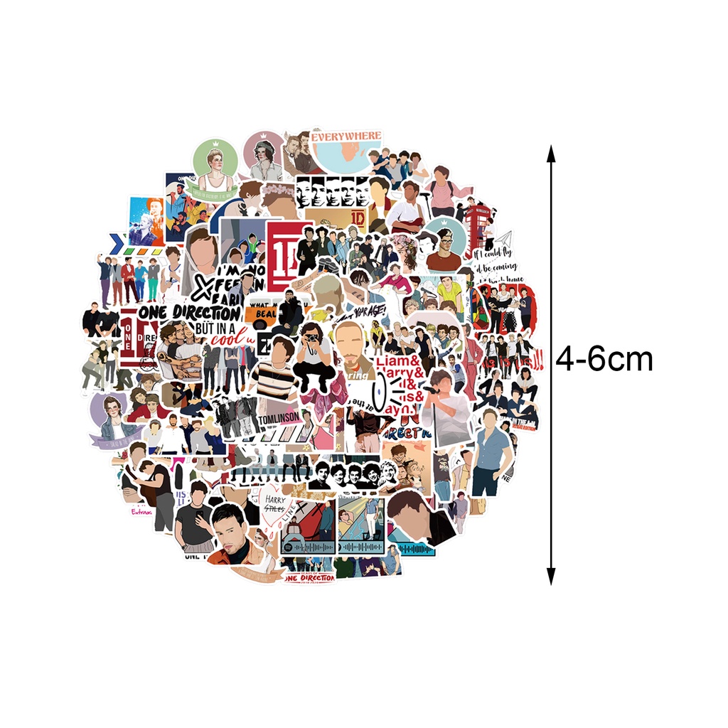 Set 100 Miếng Dán PVC Họa Tiết Hoạt Hình Dễ Thương Trang Trí Ván Trượt