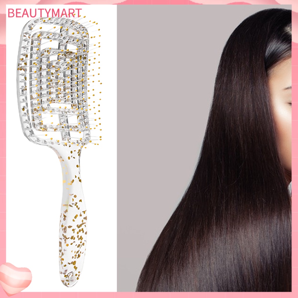 Lược Chải Tóc Tạo Kiểu Chống Tĩnh Điện Thiết Kế Dạng Cong Bằng Nhựa