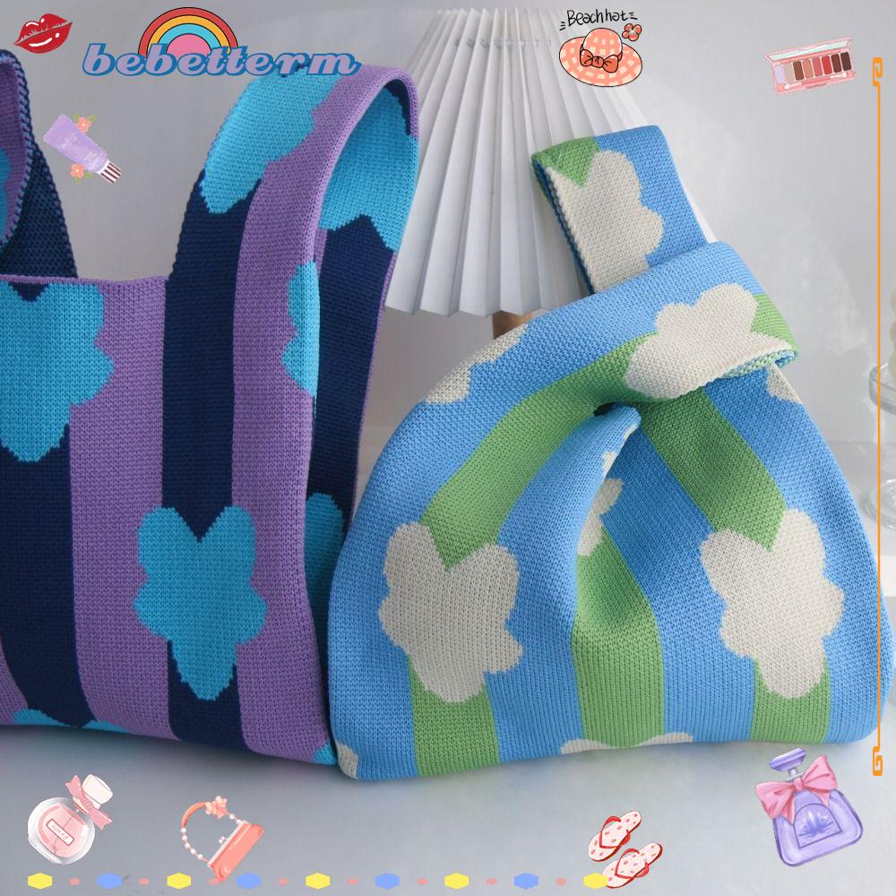 BEBETTERM Túi Xách Đan Len Thủ Công Thắt Nút Dễ Thương Cho Bạn Gái