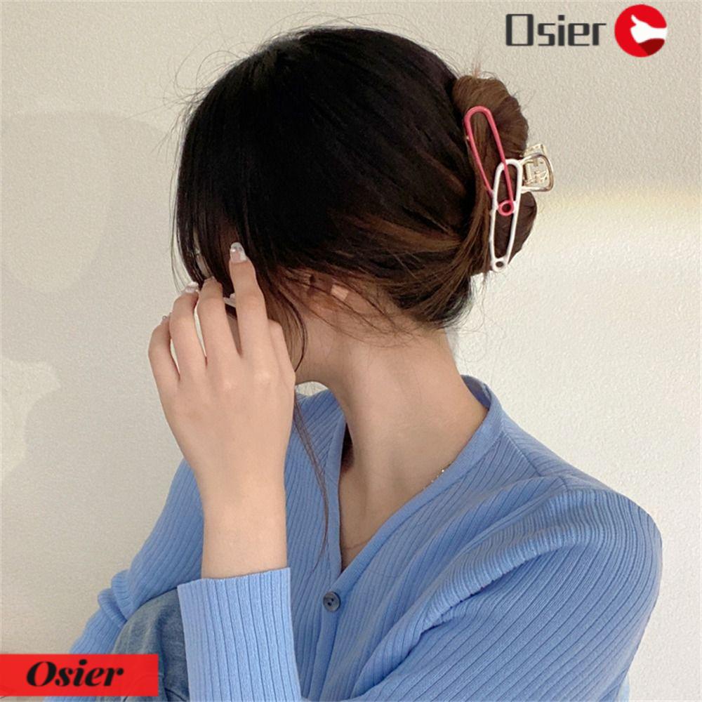 OSIER1 Kẹp Tóc Kim Loại Hình Răng Cá Mập Thời Trang