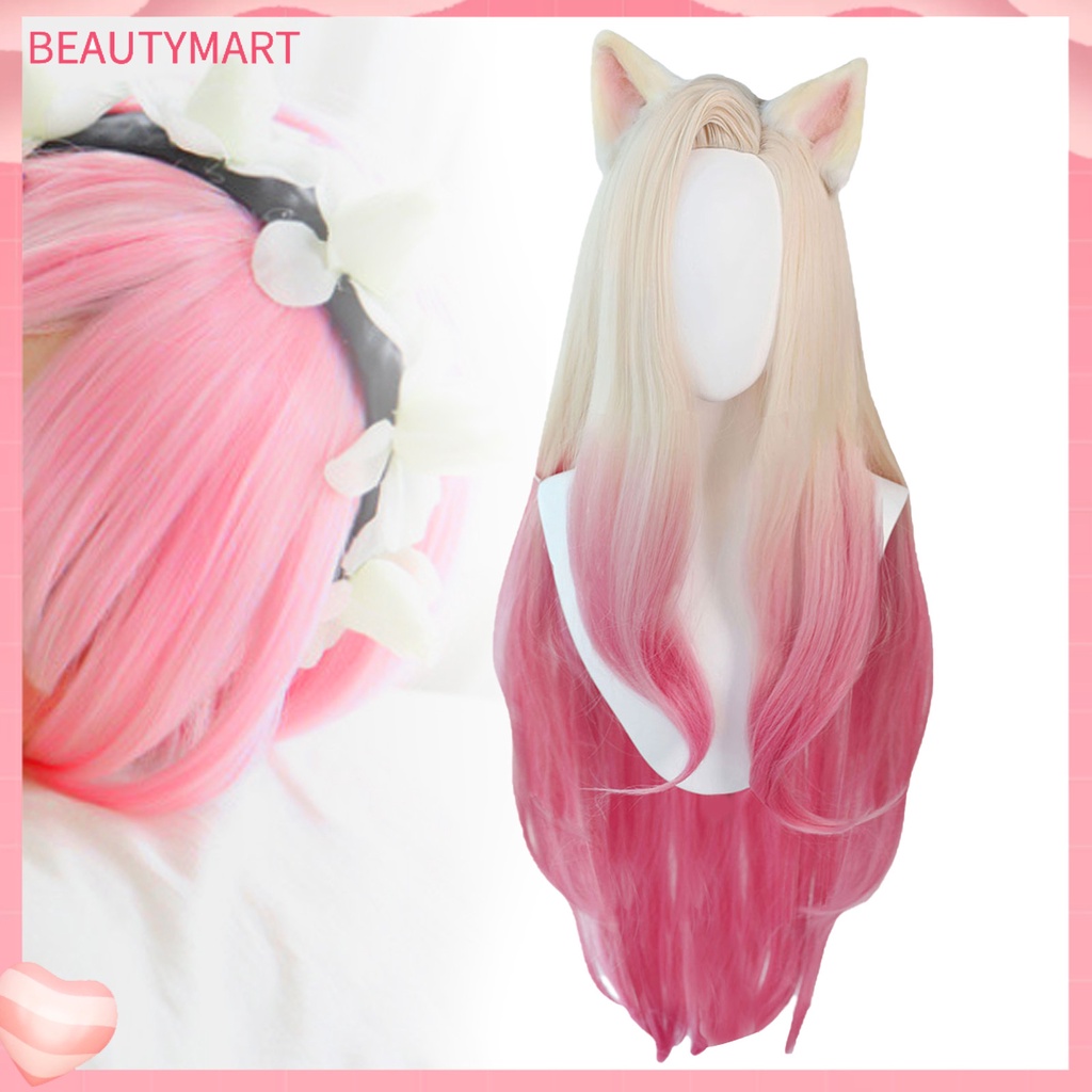 [beautymart] Tóc Giả Hóa Trang Ahri Sành Điệu Màu Hồng Hỗn Hợp Ahri Da Sử Dụng Hàng Ngày