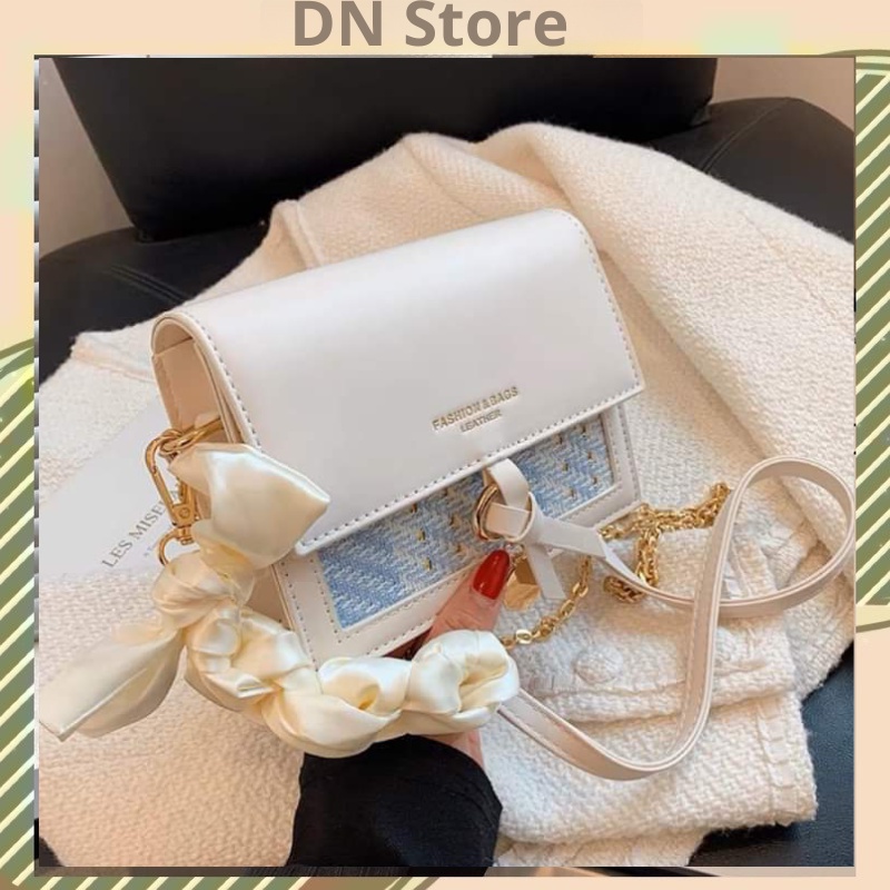 Túi Xách Nữ Túi Kẹp Nách Dạ Phối Khăn Thời Trang DN Store