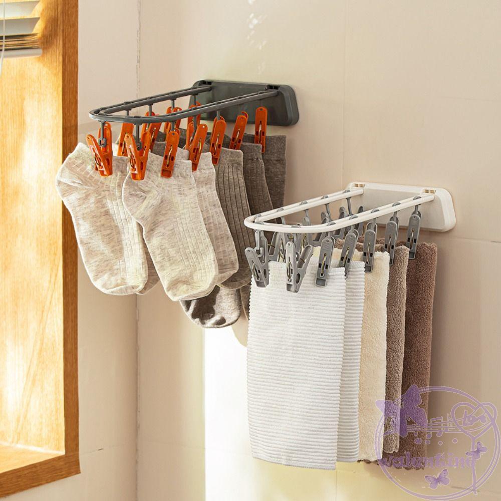 Móc Phơi Đồ Lót 12 Kẹp Có Thể Gấp Gọn Chống Gió Tiện Dụng Cho Gia Đình