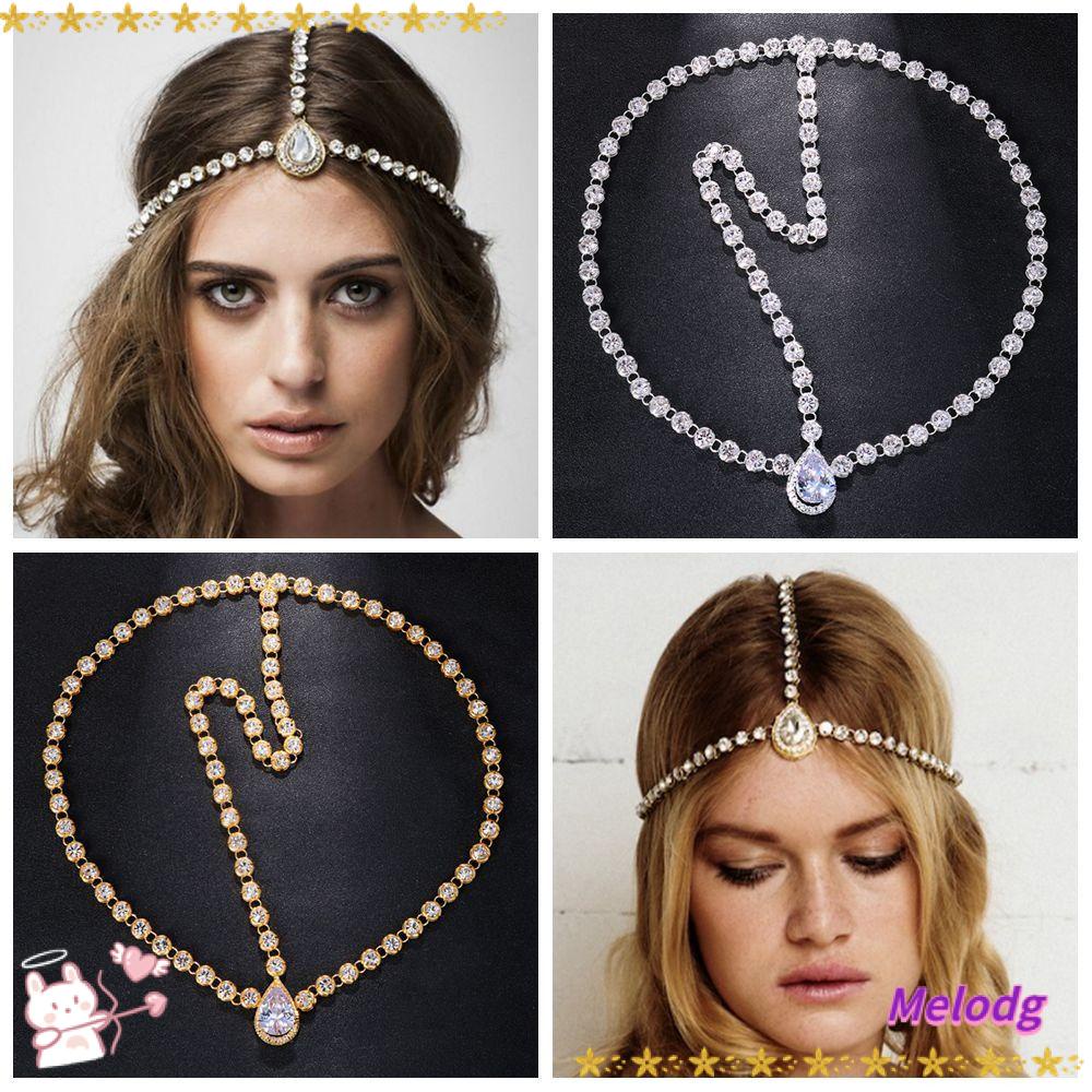 MELODG Băng Đô Cài Tóc Đính Đá Nhiều Màu Sắc Phong Cách Bohemian