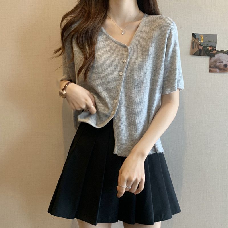 COZOK Áo Thun Tay Ngắn Màu Trơn Form Ôm Hợp Thời Trang