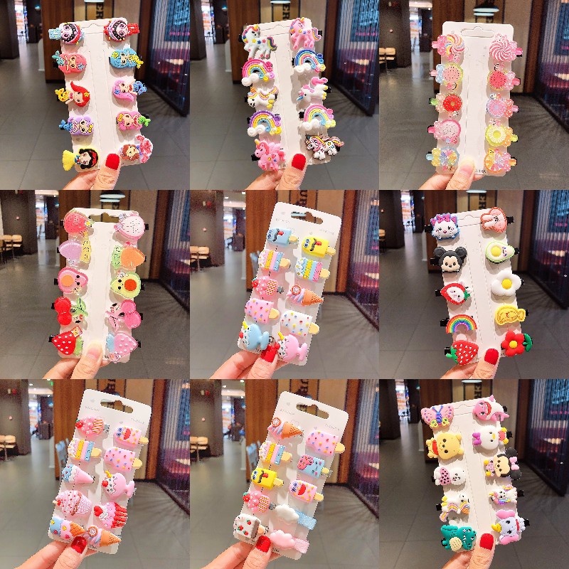 Kẹp Tóc Nhỏ Hình Trái Cây / Động Vật Dễ Thương Phong Cách Hàn Quốc Cho Bé Gái