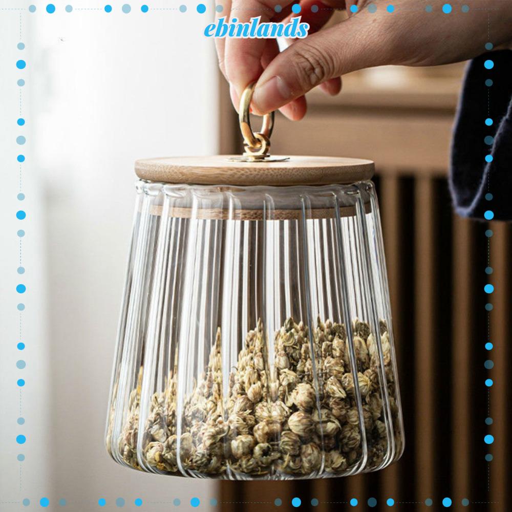 EBINLANDS Hũ Thủy Tinh Đựng Hạt Cà Phê / Kẹo Có Nắp Đậy Kín Khí
