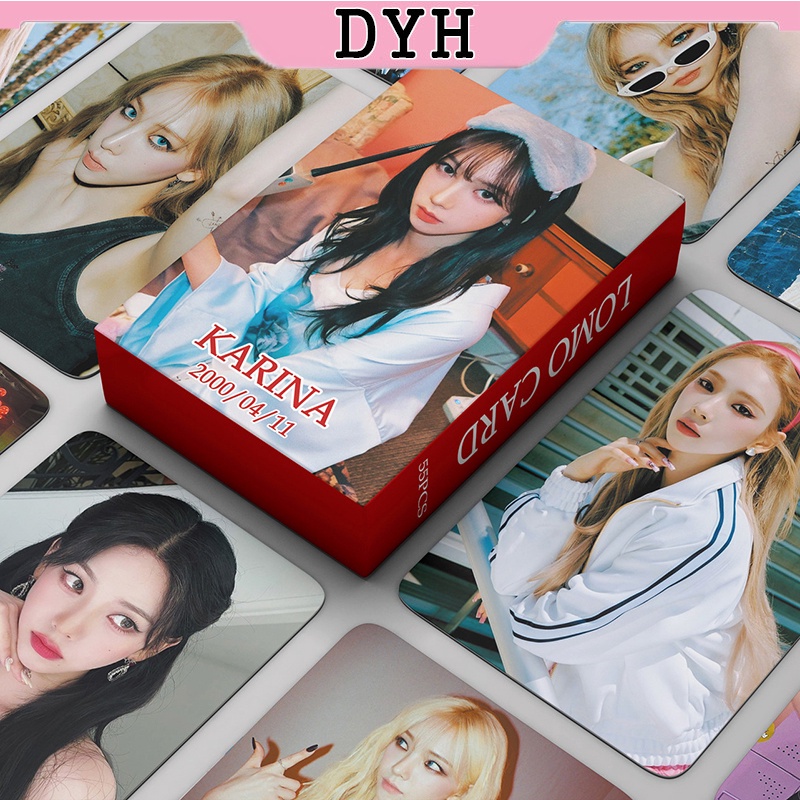 aespa KARINA LOMO Card Set 55 Tấm Thẻ Ảnh Hình Nhóm Nhạc KPOP