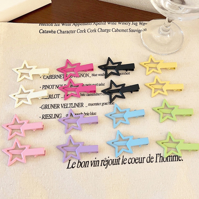 Kẹp Tóc Ngôi Sao Bằng Kim Loại Màu Kẹo Ngọt Dành Cho Nữ