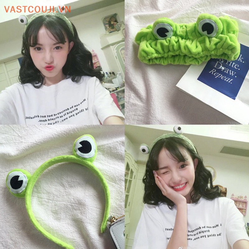 Băng đô cài tóc rửa mặt Hình Ếch Vui Nhộn Phong Cách Hàn Quốc Cho Nữ