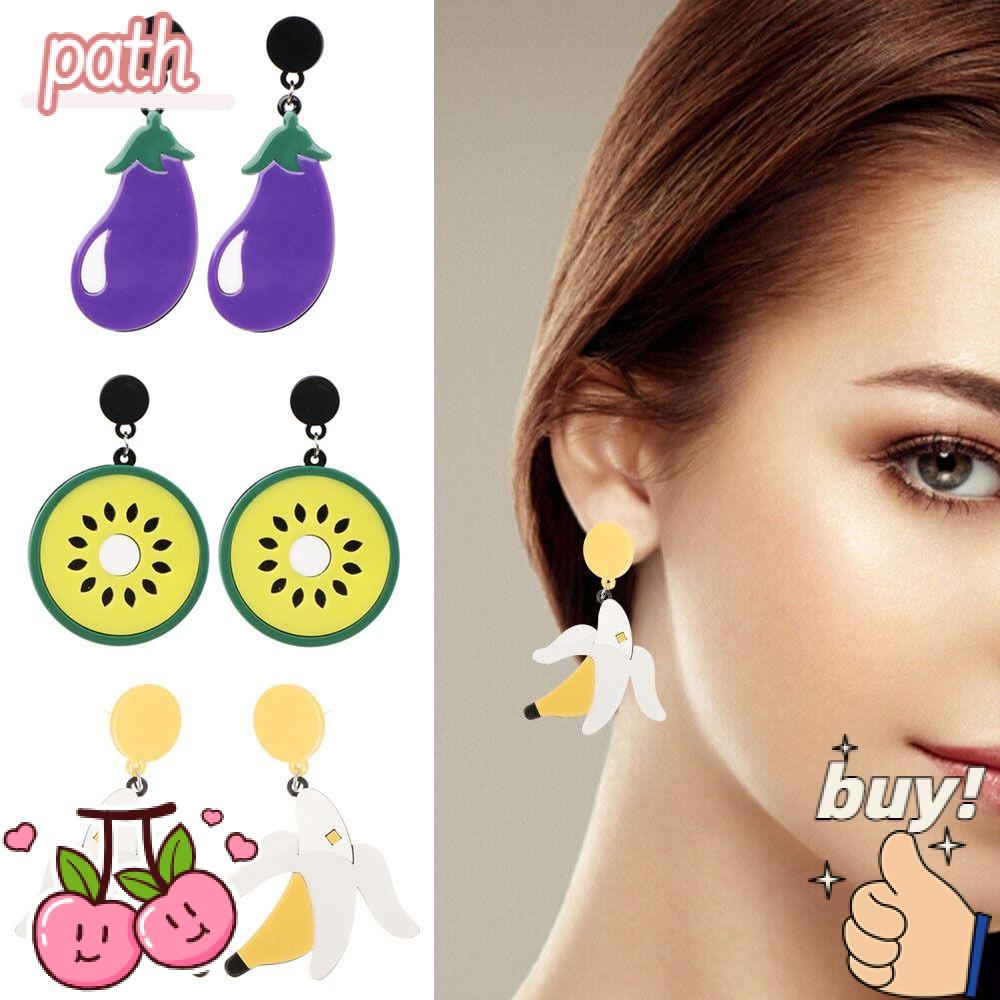 Khuyên Tai Vòng Tròn Gắn Lát Chanh / Vỏ Trứng Bằng Nhựa Resin Thoải Mái Cho Văn Phòng