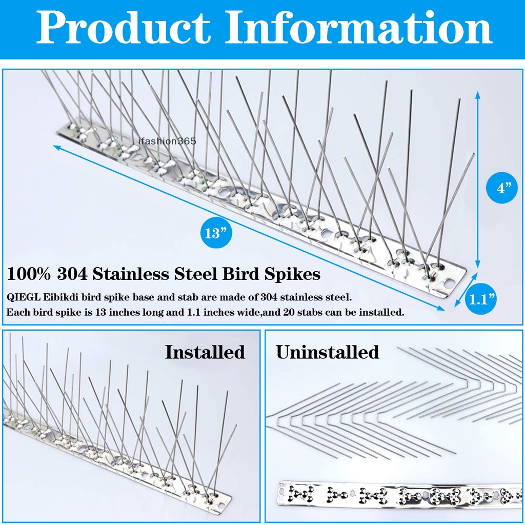 Set 10 Đinh Tán Thép Không Gỉ 33Cm Chống Chim Phá Hoại Tiện Dụng ifashion365