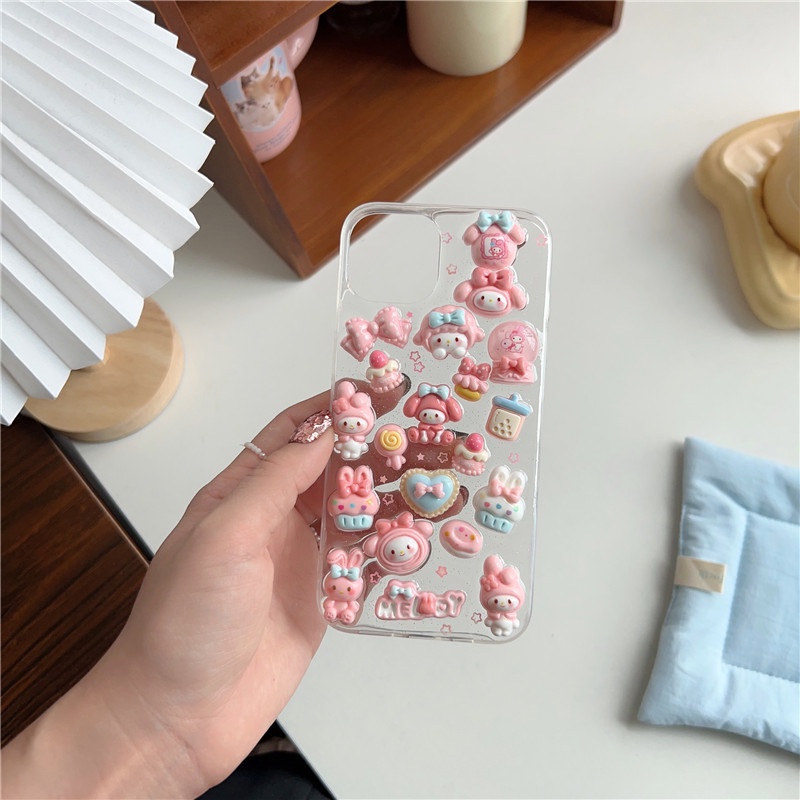 Ốp Điện Thoại Chống Sốc In Hình Kuromi Melody 3D Dễ Thương Cho iPhone 14 13 12 11 Pro Max 14promax X XR XSMAX