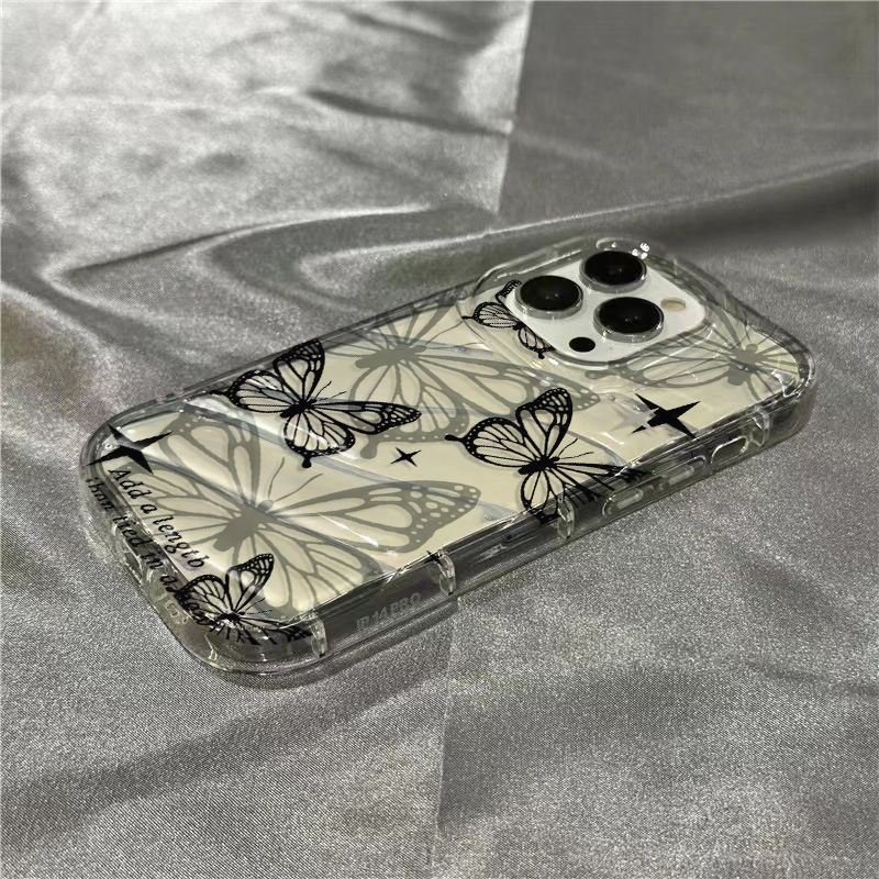 Ốp Điện Thoại Mềm Trong Suốt Họa Tiết Cánh Bướm Cho Iphone 14Promax 1312 / 11 7 / 8plus xr / sins DTZZ