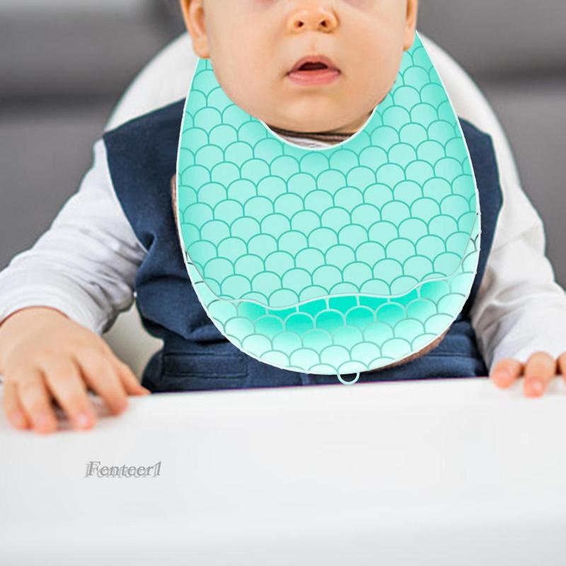 [Fenteer1] Tạp Dề Bằng Silicone Có Thể Điều Chỉnh Trọng Lượng Cho Bé Sơ Sinh