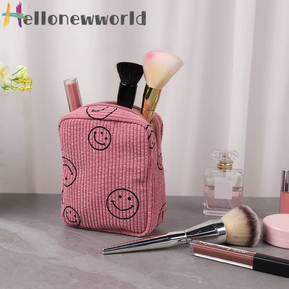 Túi Đựng Mỹ Phẩm Đa Năng Hình Mặt Cười Có Khóa Kéo Tiện Dụng Mang Theo Du Lịch