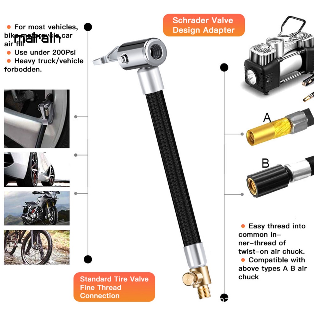 Ống Bơm Hơi Lốp Xe Hơi Bằng Cao Su Chống Rò Rỉ Linh Hoạt Tiện Dụng