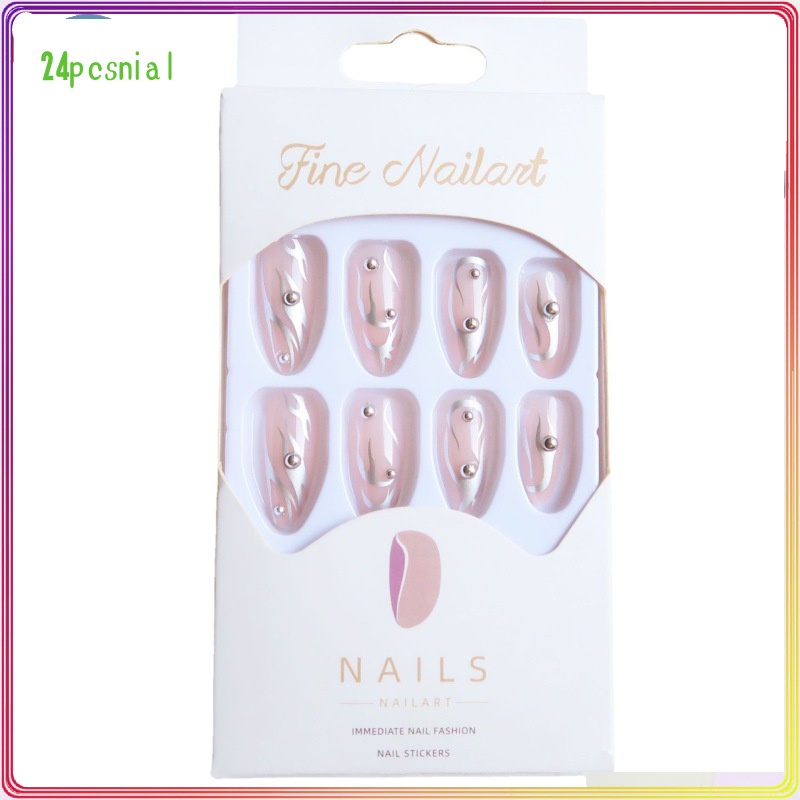 Móng Tay Giả Đính Nơ Hình Gấu Dễ Thương/Móng Tay Giả 3d / Móng Tay Giả Kèm Keo Móng Dài/ nơ kèm keo dán dễ thương xinh xắn