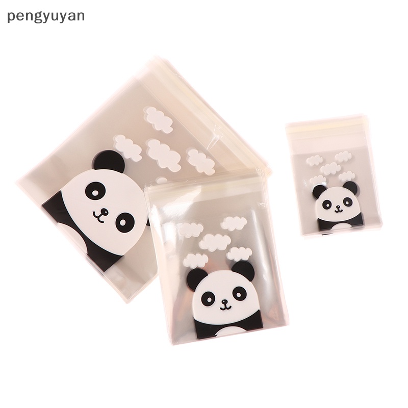 [pengyuyan] 100 Túi Đựng Bánh Kẹo Trang Trí Hình Gấu Trúc Tự Dính Cho Tiệc Cưới [Mới]