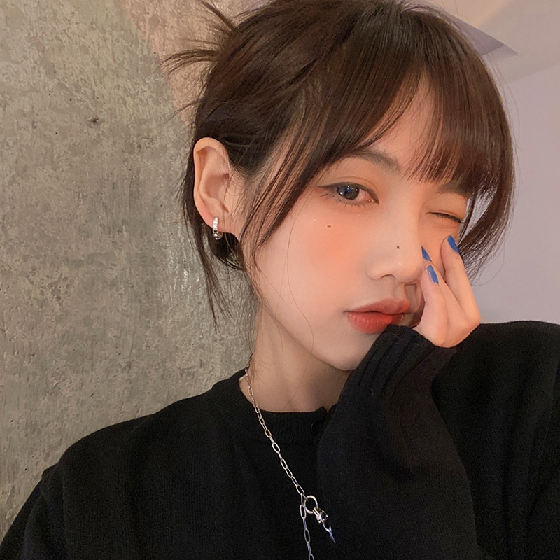 1 Đôi Bông Tai Bạc Zircon Cổ Điển Thời Trang Dành Cho Nam Và Nữ