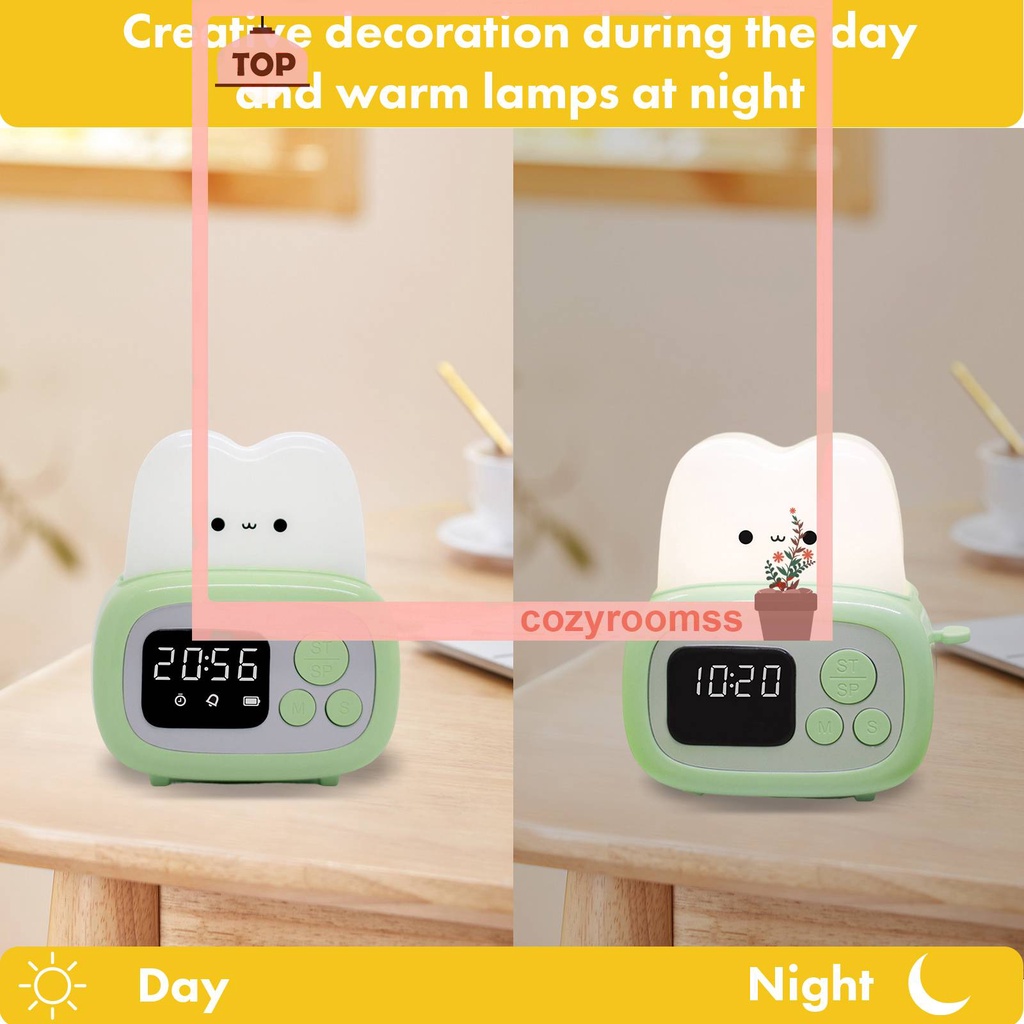 Đồng Hồ Báo Thức Kiêm Đèn Ngủ Mềm Mại 12H