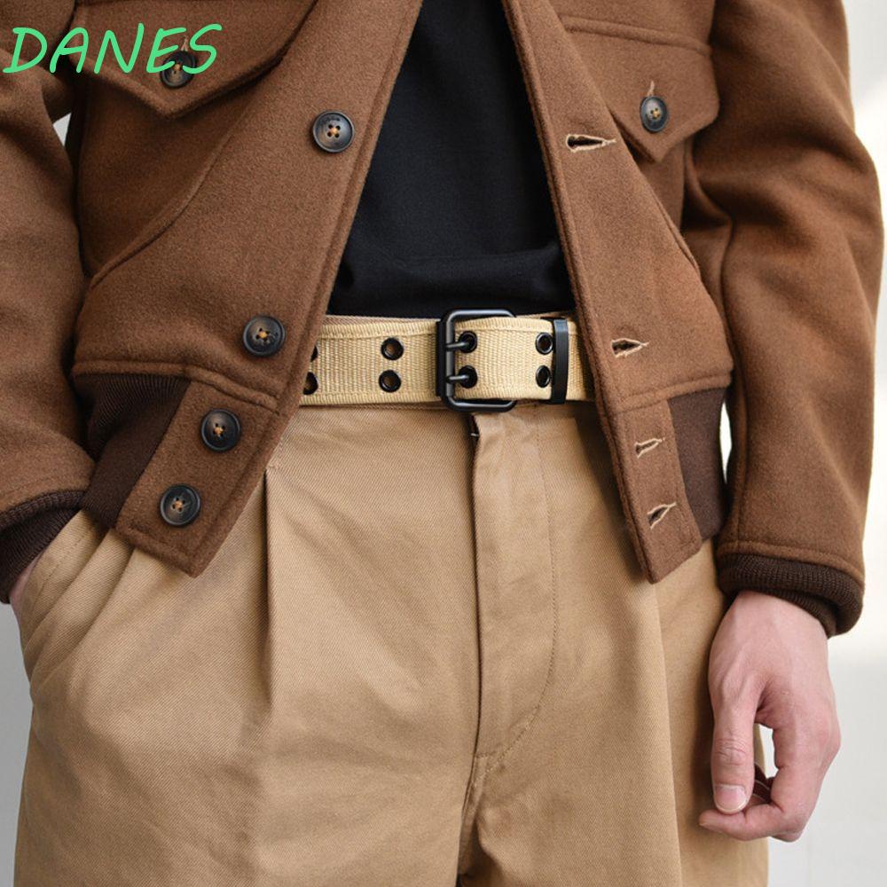 DANES Thắt Lưng Vải Canvas Khóa Kim Loại Thời Trang Hàn Quốc Cá Tính Cho Nam