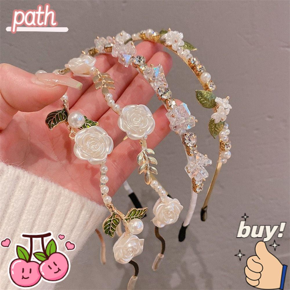 PATH Băng Đô Cài Tóc Đính Đá Hình Hoa Hồng Sang Trọng