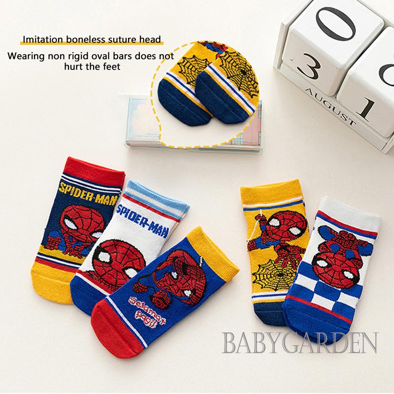 Set 5 Đôi Vớ Cotton Mềm Mại Họa Tiết Hoạt Hình Cho Bé 1-12 Tuổi