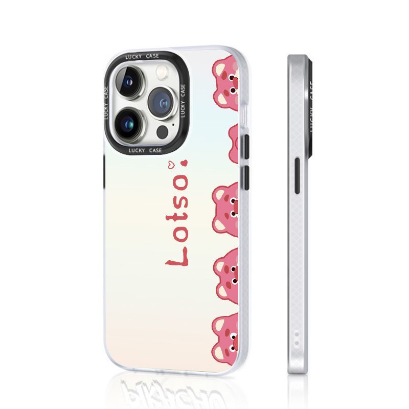 Ốp Điện Thoại Màu Laser Họa Tiết Gấu / Dâu Tây Dễ Thương Cho Iphonexr128Plus 1314 Promax