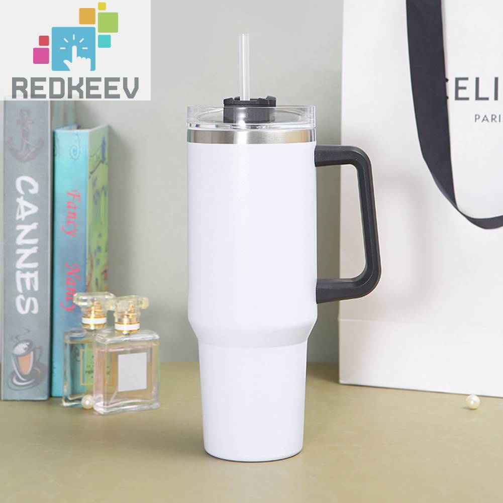 Cốc Uống Cà Phê 40oz Bằng Thép Không Gỉ Chống Rò Rỉ Có Tay Cầm Tiện Dụng