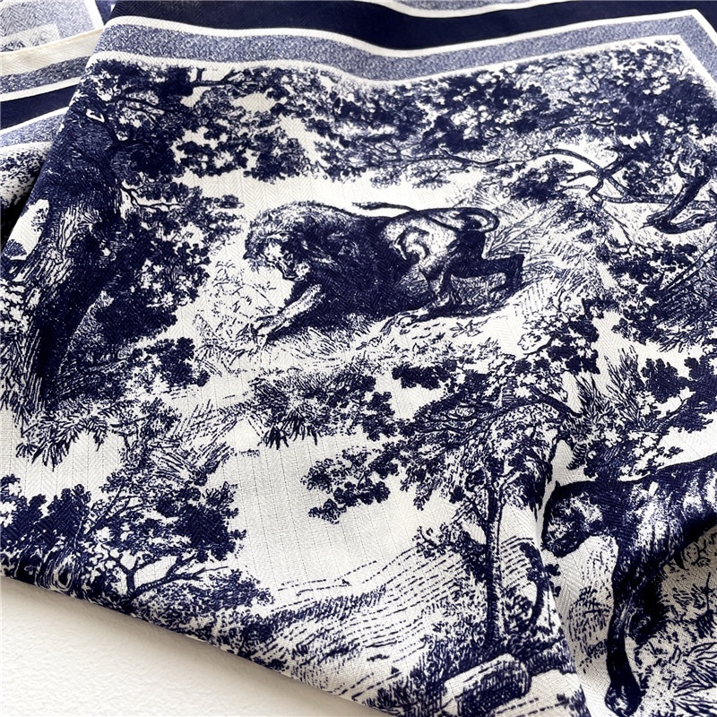 Khăn Quàng Cổ 65 X 65cm Chất Liệu Cotton Lanh Mỏng In Họa Tiết Động Vật Cho Nữ