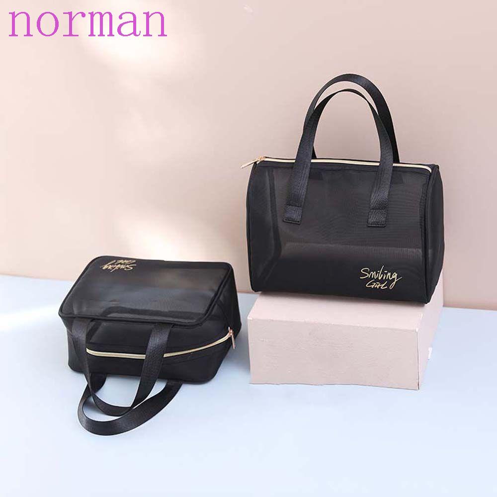 NORMAN Túi Lưới Đựng Đồ Trang Điểm Màu Đen Sức Chứa Lớn Tiện Lợi Dễ Sử Dụng