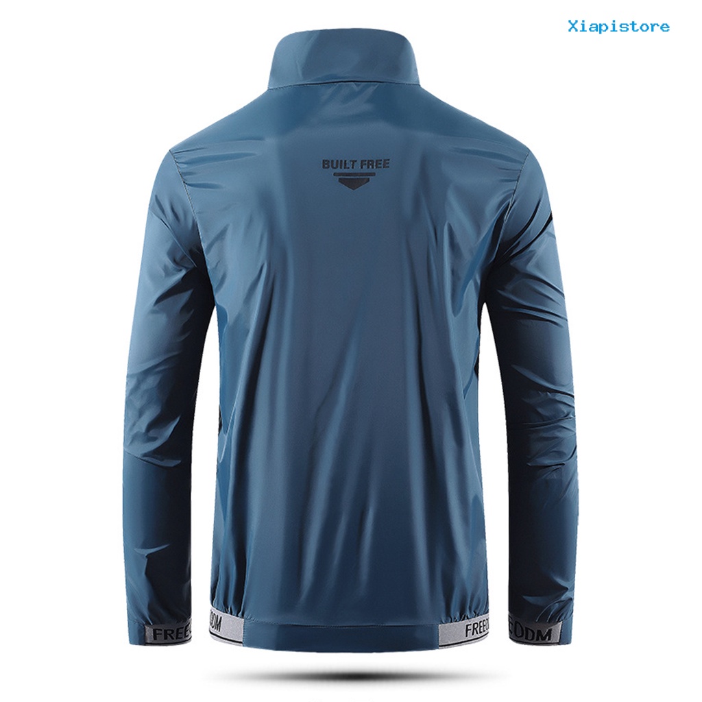 Áo Khoác Thể Thao Cổ Đứng Siêu Mỏng Chống Tia UV Có Túi Khóa Kéo Thoáng Khí Cho Nam