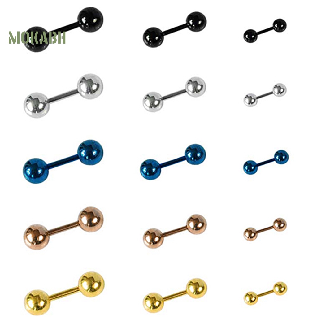 [Mok Abh] Khuyên Tai Quả Bóng Phong Cách Punk Đơn Giản Chống Mài Mòn Cho Nam