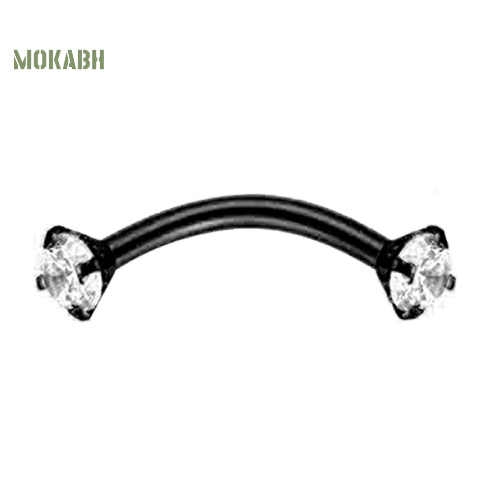 [Mok Abh] Khuyên Xỏ Lông Mày Đính Đá Zircon Bằng Thép Không Gỉ Chống Mài Mòn Cho Nữ