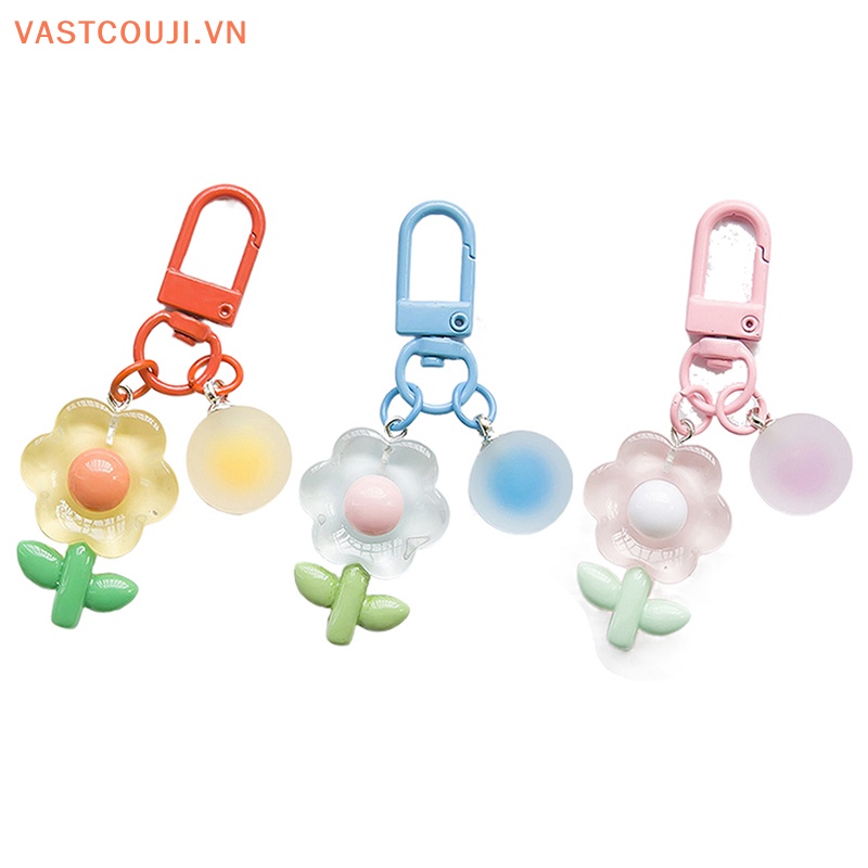 Móc Khóa Hình Bông Hoa Nhiều Màu Sắc Dễ Thương