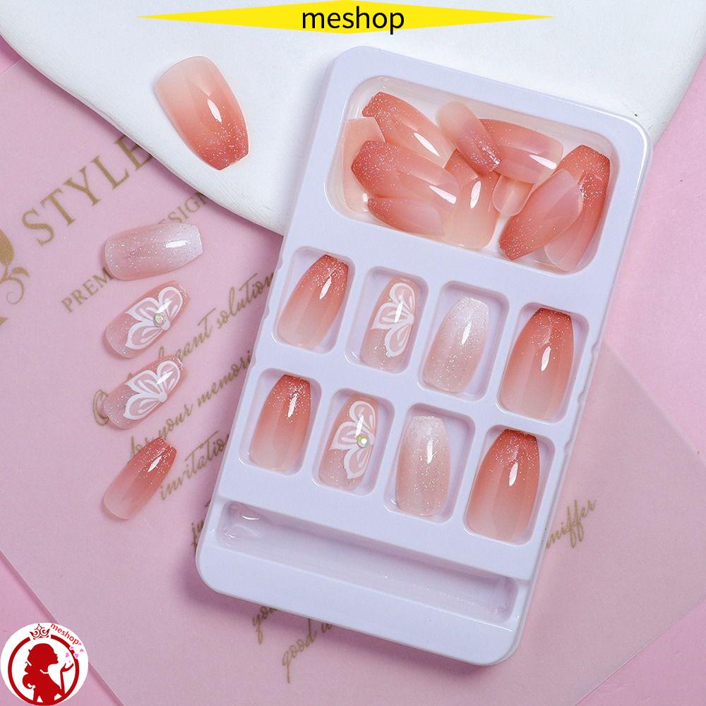 ME Móng Tay Giả Bằng Acrylic Màu Hồng Thời Trang Cho Nữ