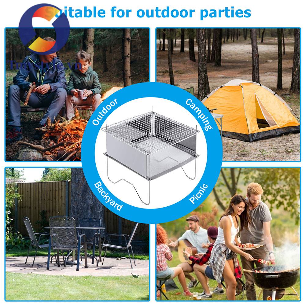 Bếp Lửa Củi Gấp Gọn Tiện Dụng Cho Hoạt Động Cắm Trại Ngoài Trời