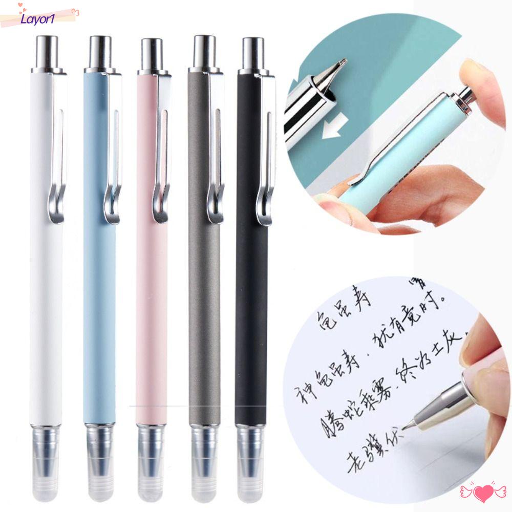 LAYOR1 Bút Máy Dạng Nhấn Bằng Kim Loại Có Thể Thu Gọn Ngòi EF