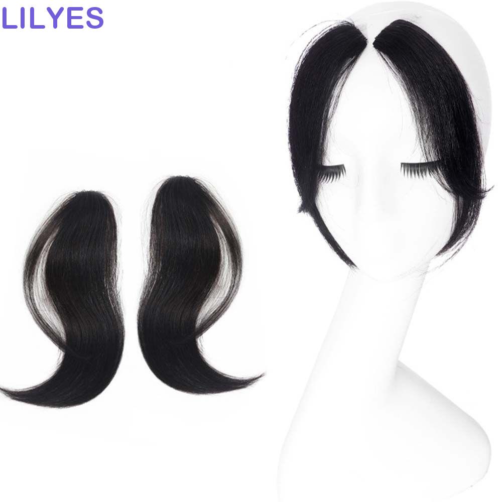 LILYES Tóc Mái Giả Hai Mặt Bằng Sợi Tổng Hợp Màu Đen / Nâu Dành Cho Nữ